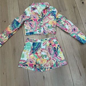 Tropical Paisley Print Two-Piece Set